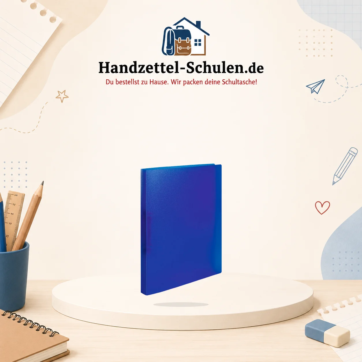 Ringhefter-blau- schmal inkl.Niederhalter A4 als Schulmaterial für Schule und Unterricht