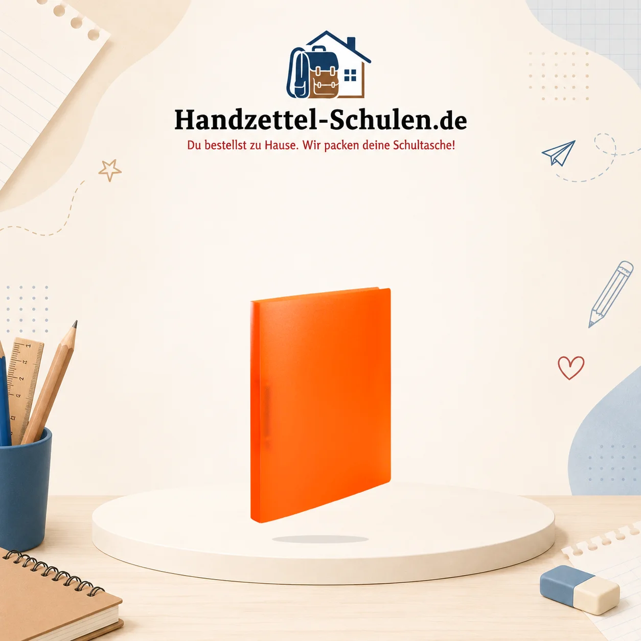 Ringhefter- orange-schmal inkl.Niederhalter A4 als Schulmaterial für Schule und Unterricht