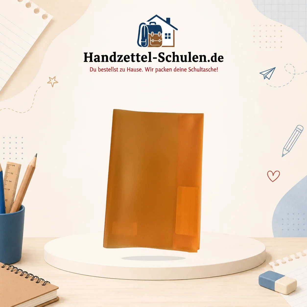 Umschlag A5 orange als Schulmaterial für Schule und Unterricht