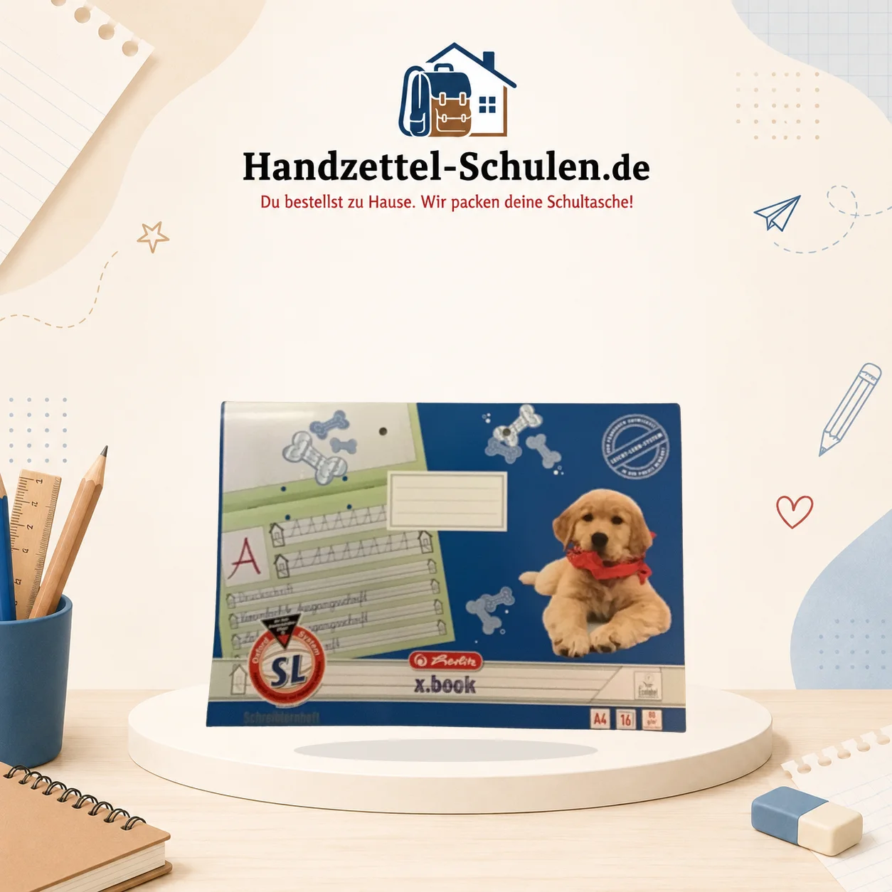 Schreiblernheft SL A4 Querformatformat als Schulmaterial für Schule und Unterricht