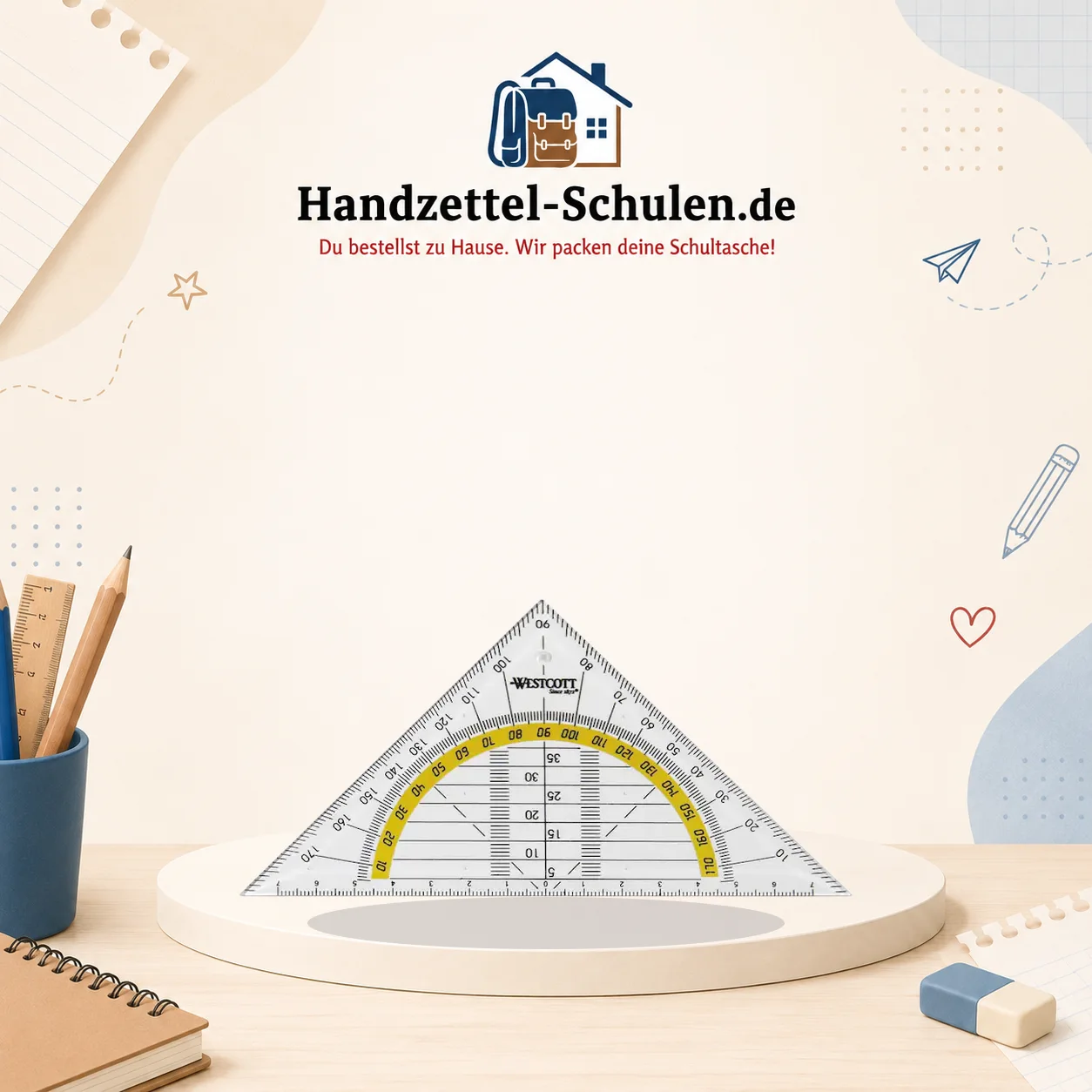 Geodreieck Klein als Schulmaterial für Schule und Unterricht