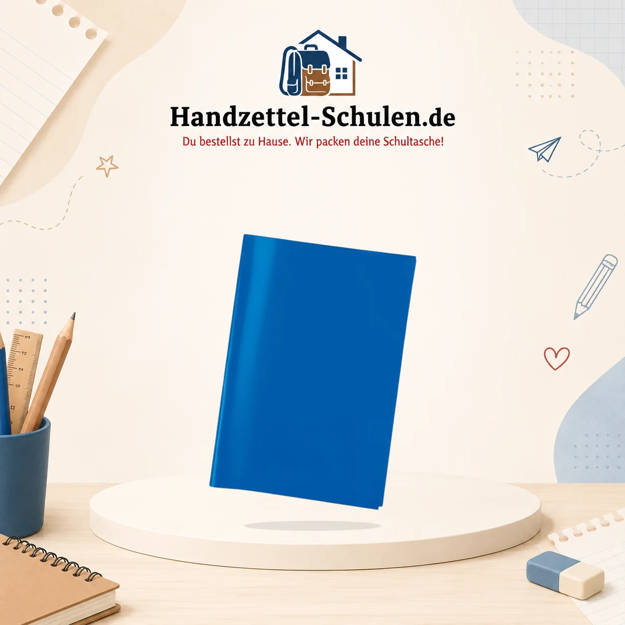 Umschlag A5 blau als Schulmaterial für Schule und Unterricht