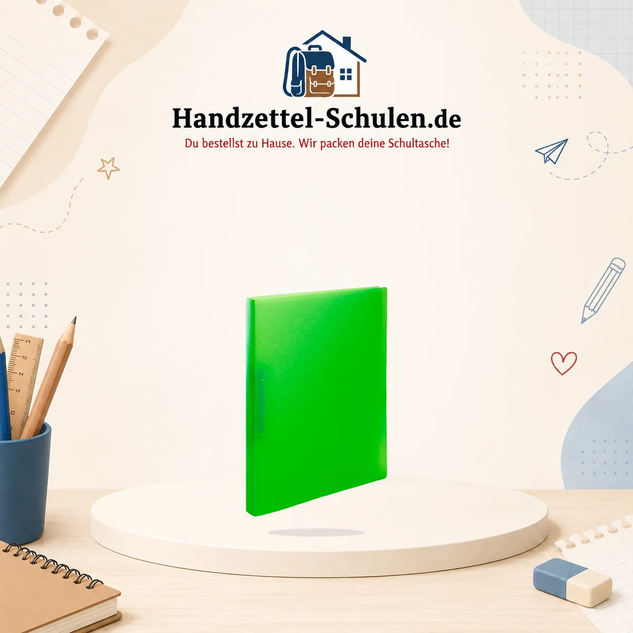 Ringhefter hellgrün breit inkl.Niederhalter A4 als Schulmaterial für Schule und Unterricht