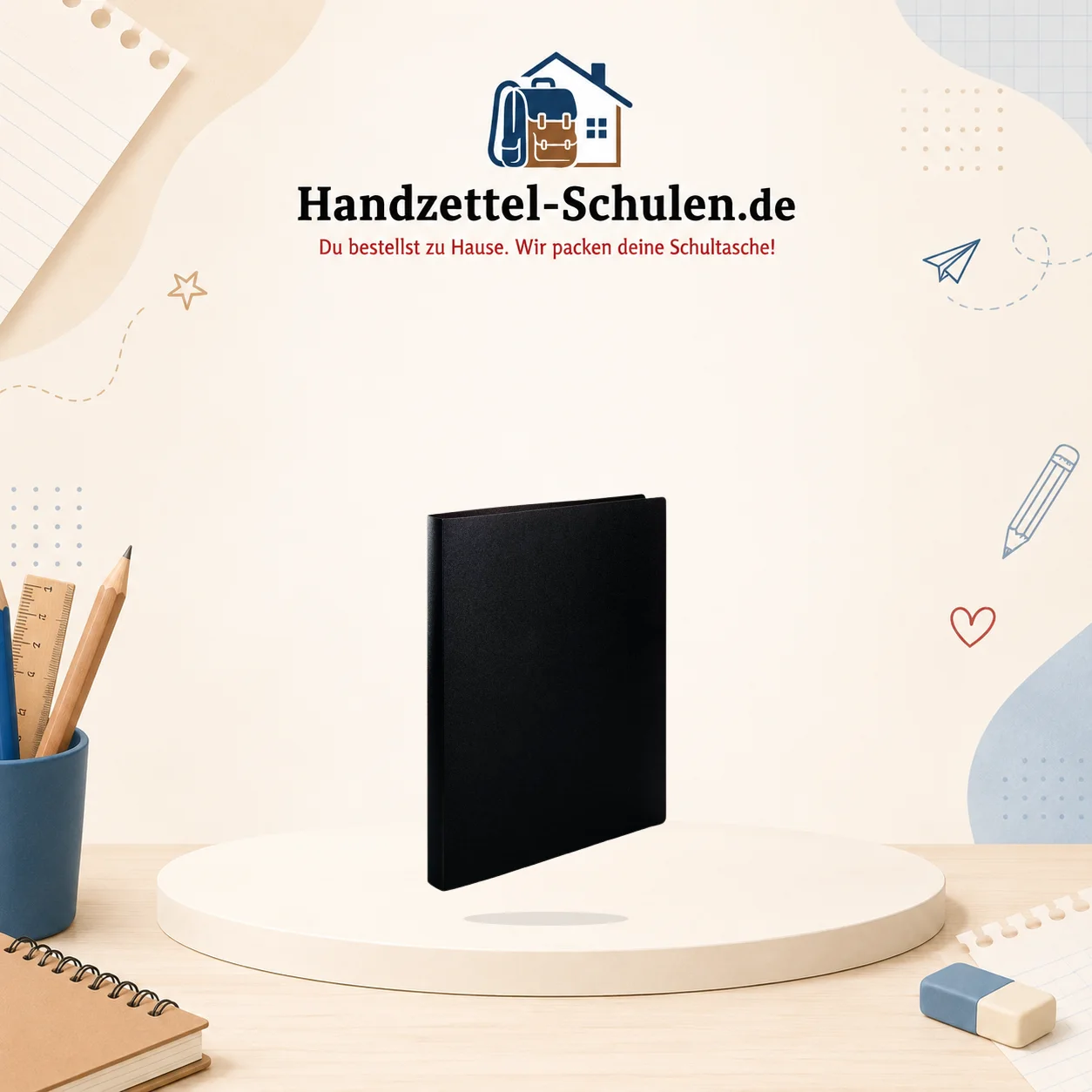 Ringhefter schwarz breit inkl.Niederhalter A4 als Schulmaterial für Schule und Unterricht