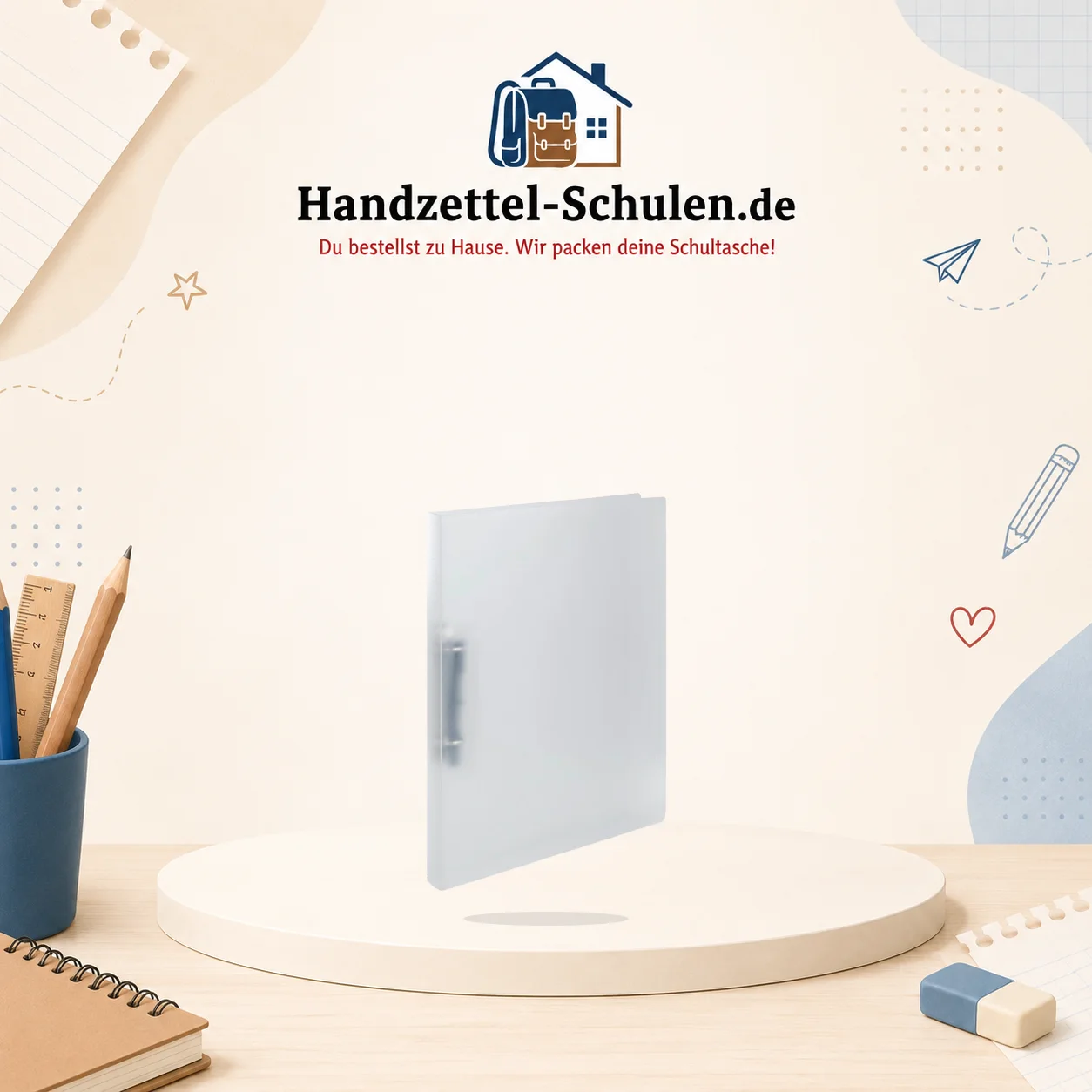 Ringhefter weiß breit inkl.Niederhalter A4 als Schulmaterial für Schule und Unterricht