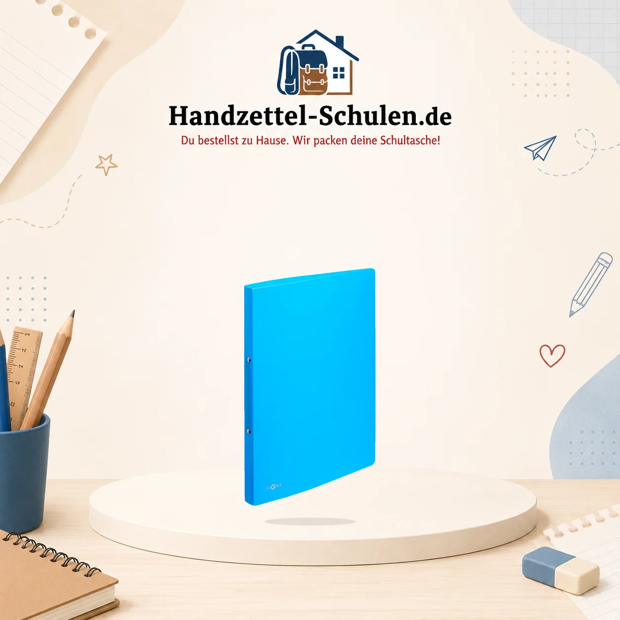 Ringhefter-hellblau-schmal inkl.Niederhalter A4 als Schulmaterial für Schule und Unterricht