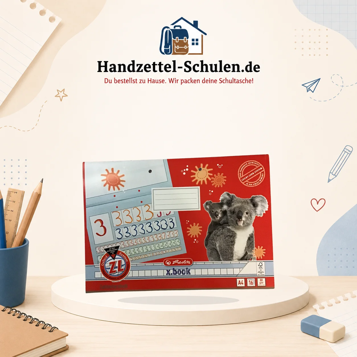 Zahlenlernheft ZL A4 Querformatformat als Schulmaterial für Schule und Unterricht