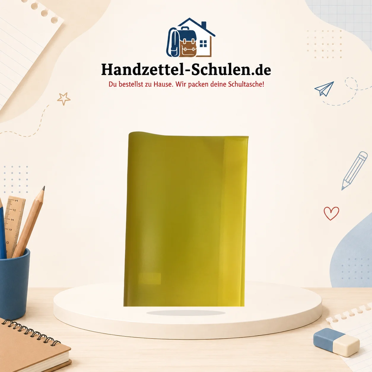 Umschlag A4 gelb als Schulmaterial für Schule und Unterricht