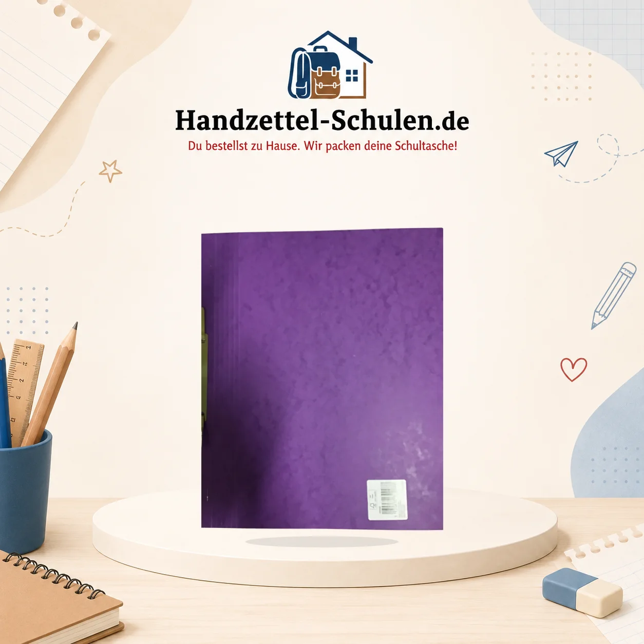 Schnellhefter lila Karton A4 als Schulmaterial für Schule und Unterricht