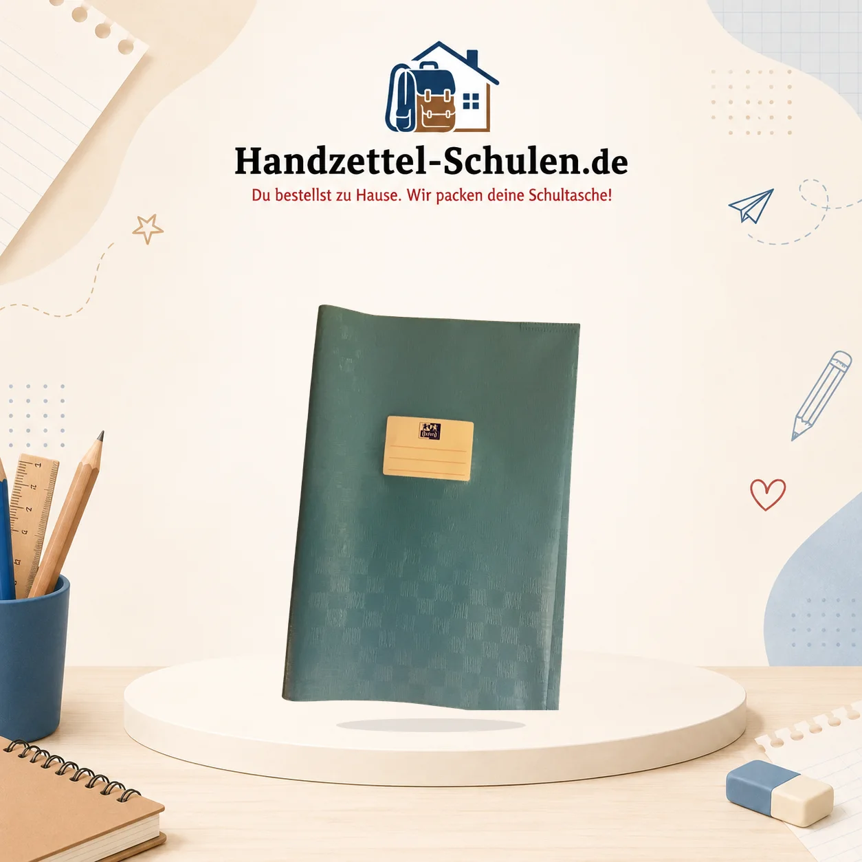 Umschlag A4 hellblau gedeckt als Schulmaterial für Schule und Unterricht