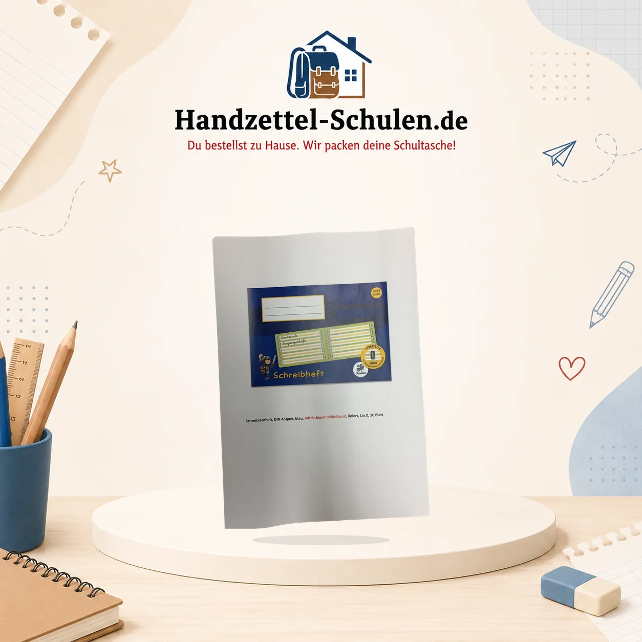 Schreibheft (Lineatur 1) A4 als Schulmaterial für Schule und Unterricht