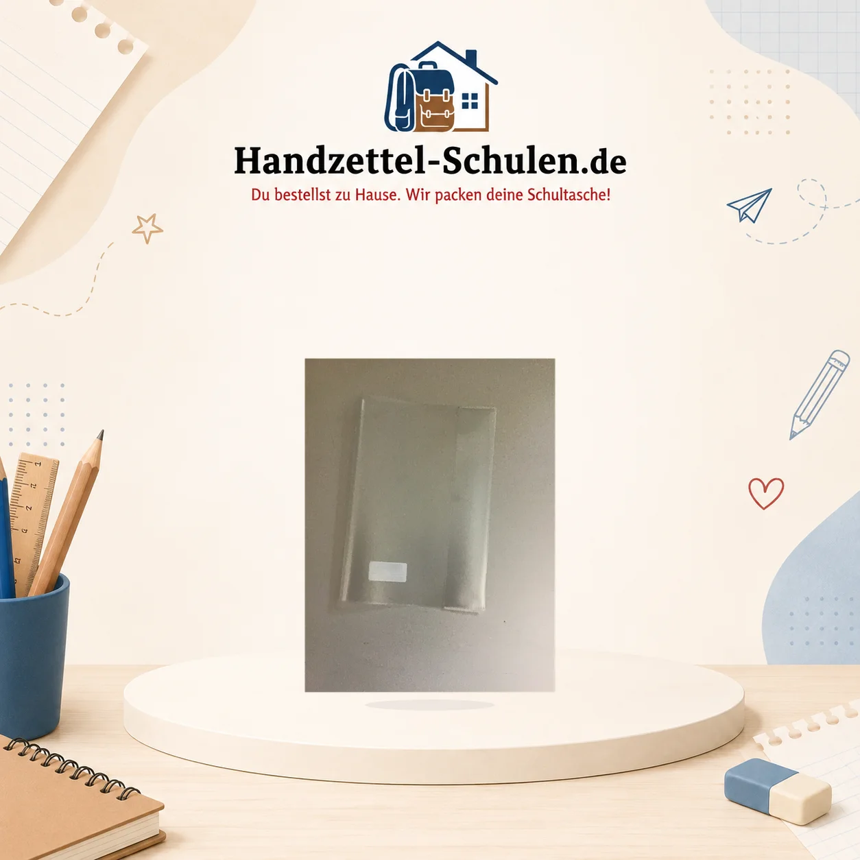 Umschlag A5 klar als Schulmaterial für Schule und Unterricht