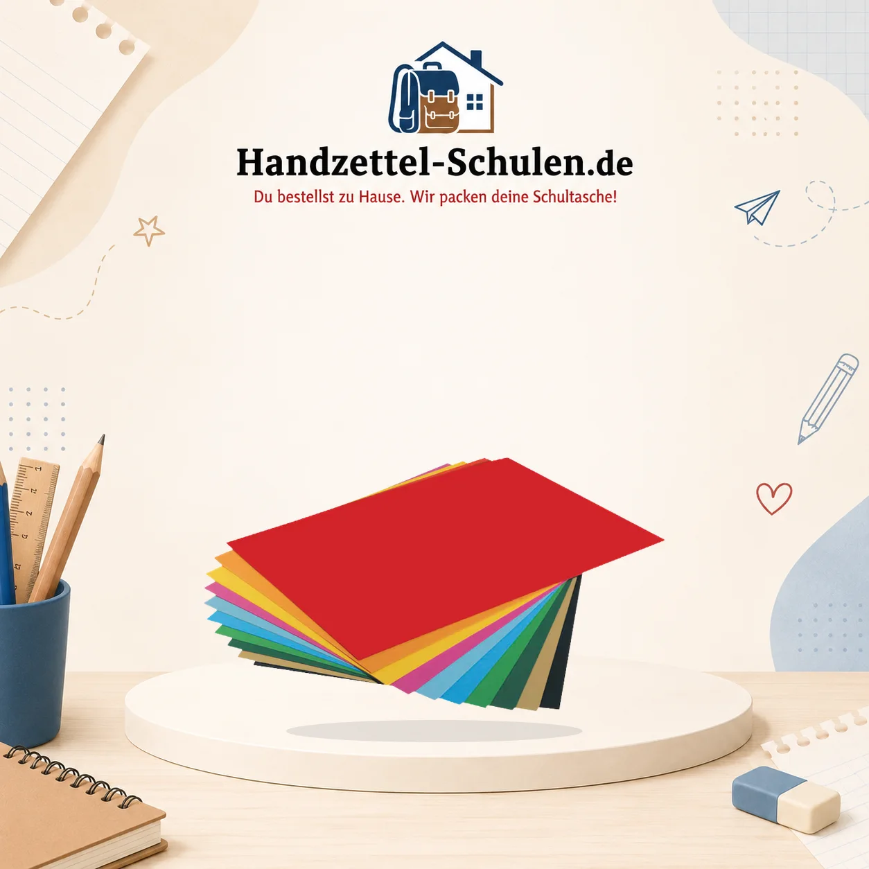 Tonzeichenkarton A4 Verschiedene Farben als Schulmaterial für Schule und Unterricht