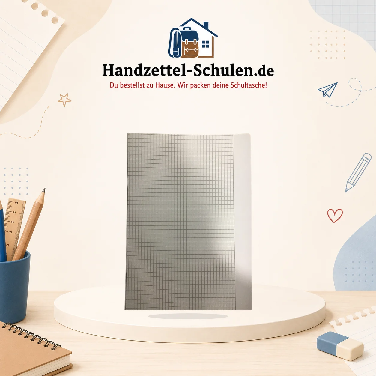 Schulheft Kariert (Lineatur 8f) A4 als Schulmaterial für Schule und Unterricht