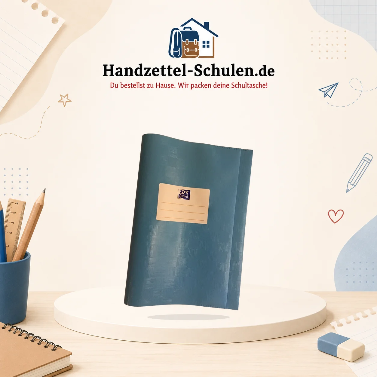 Umschlag A5 hellblau gedeckt als Schulmaterial für Schule und Unterricht