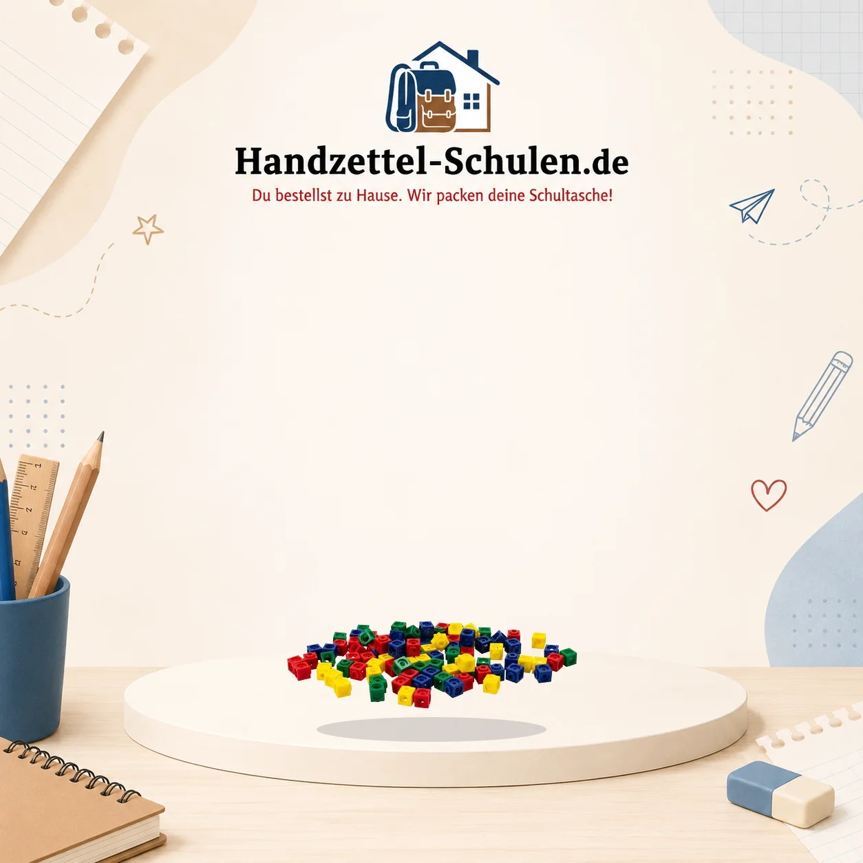 Steckwürfel bunt als Schulmaterial für Schule und Unterricht