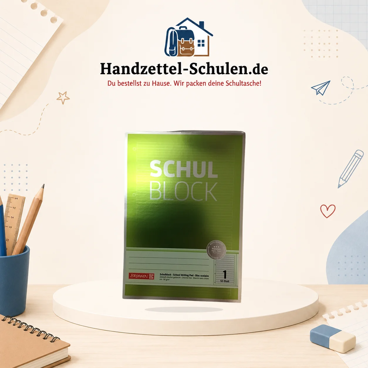 Schreibblock A4 (Lineatur 1) als Schulmaterial für Schule und Unterricht