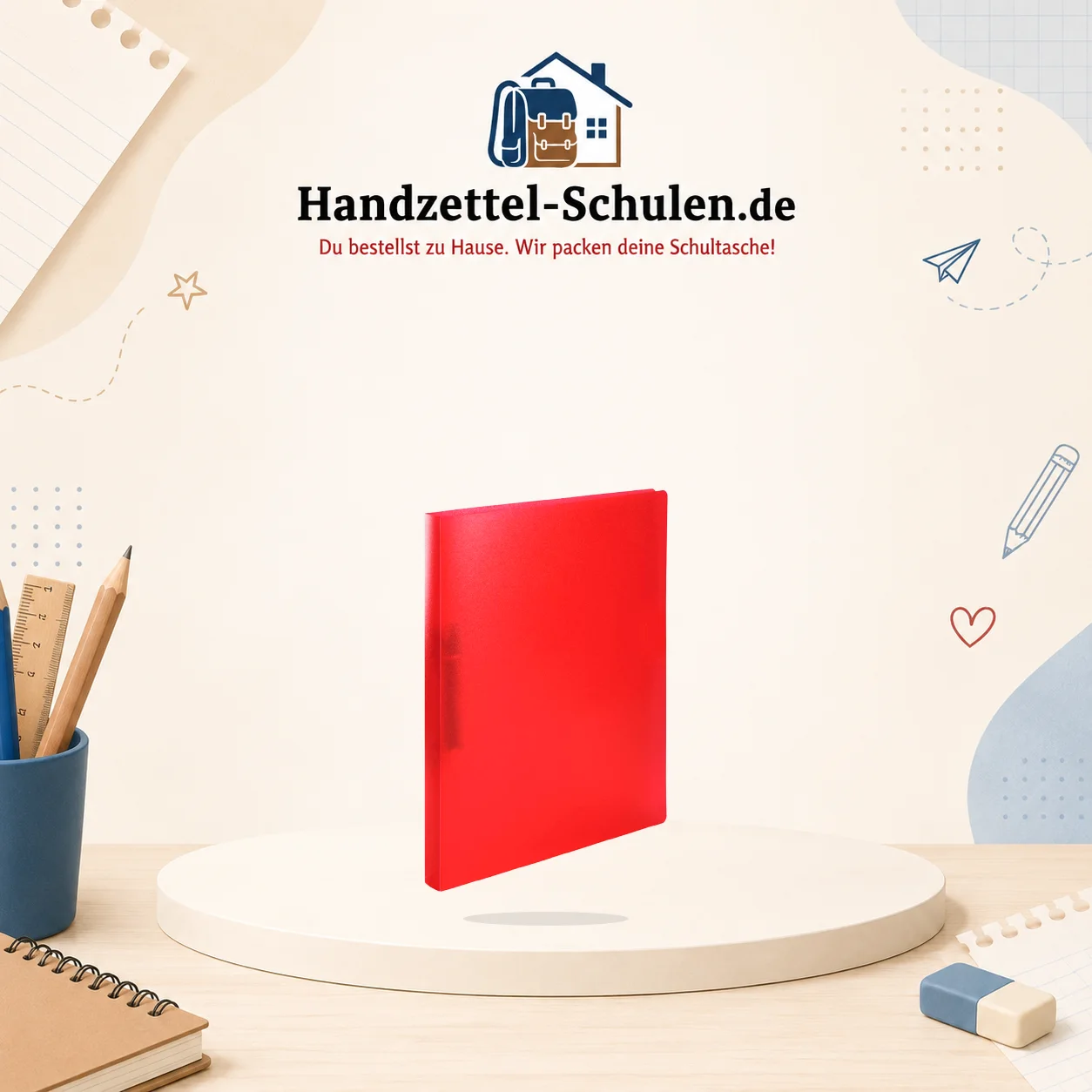 Ring Hefter- rot-schmal inkl.Niederhalter A4 als Schulmaterial für Schule und Unterricht