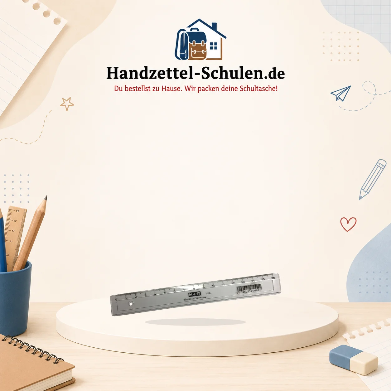 Lineal 16 cm als Schulmaterial für Schule und Unterricht