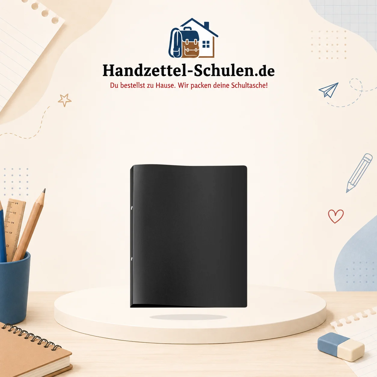 Ringhefter- schwarz- schmal inkl.Niederhalter A4 als Schulmaterial für Schule und Unterricht