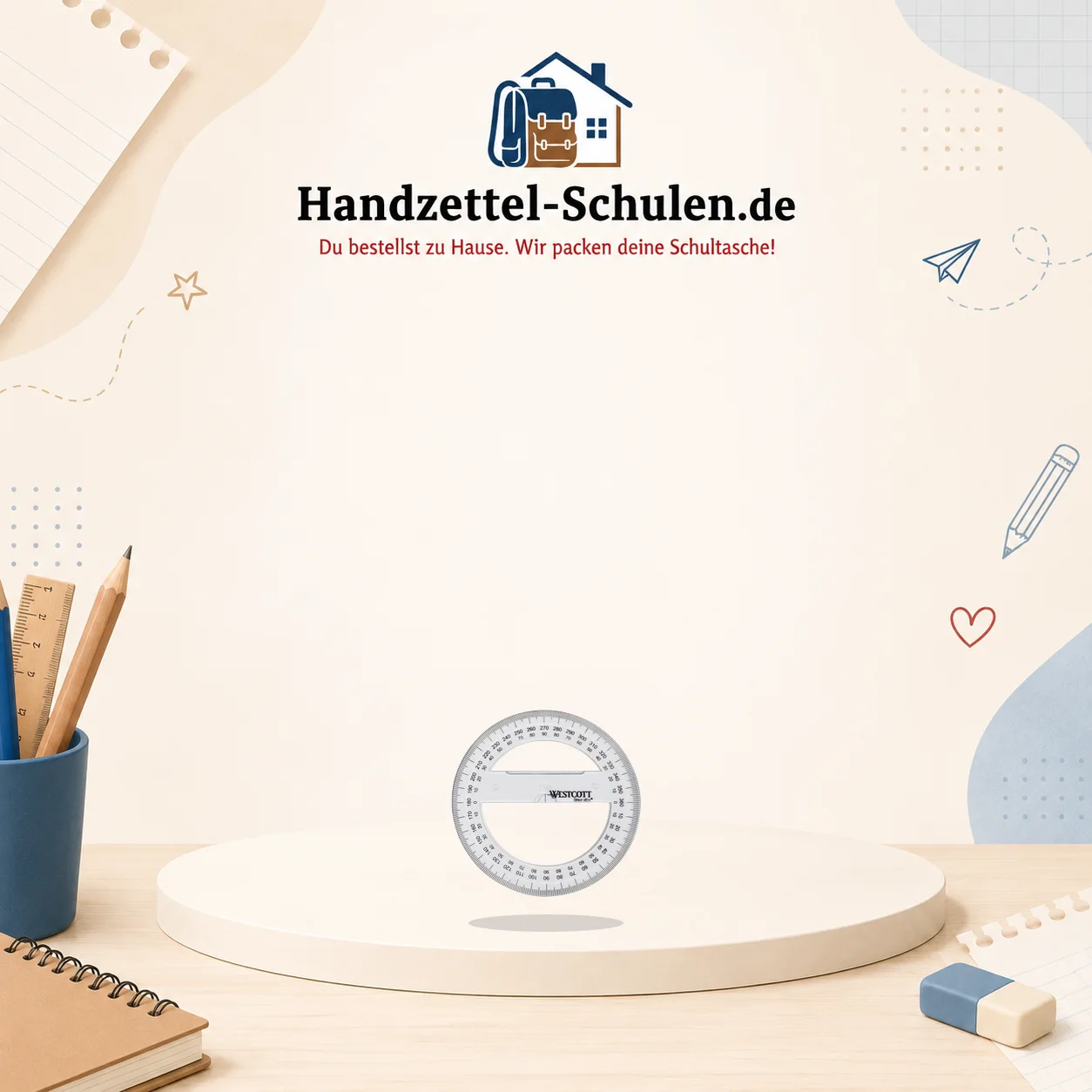 Vollkreiswinkelmesser Ø 12cm als Schulmaterial für Schule und Unterricht