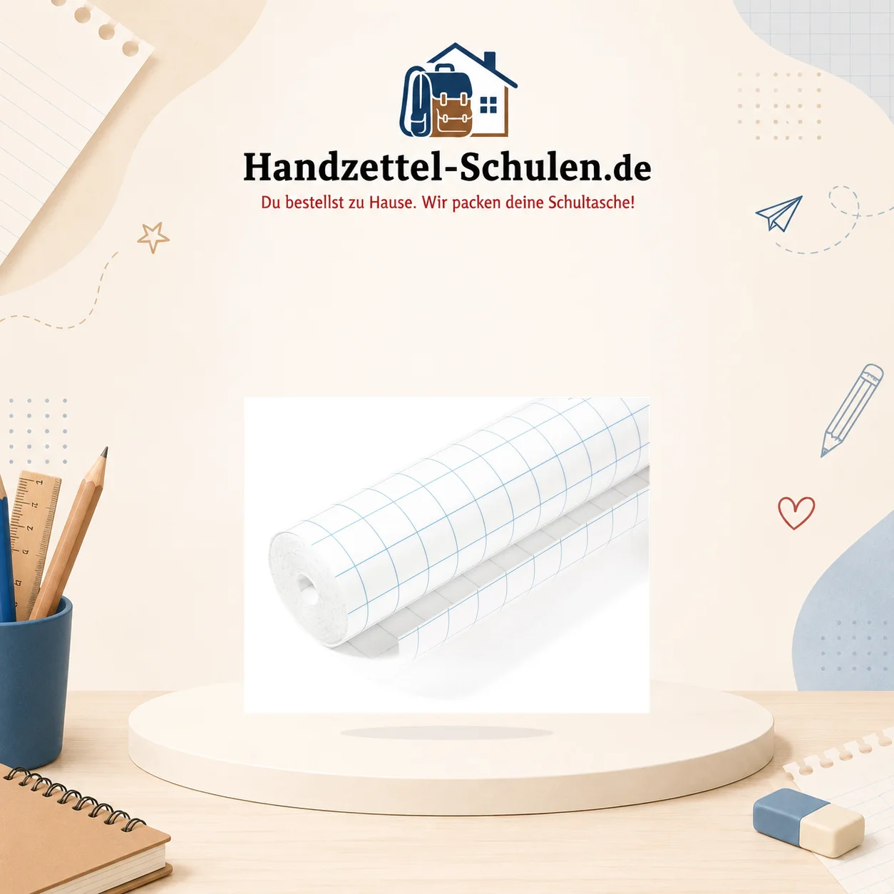 Buchfolie selbstklebend transparent 1000 x 400 mm als Schulmaterial für Schule und Unterricht