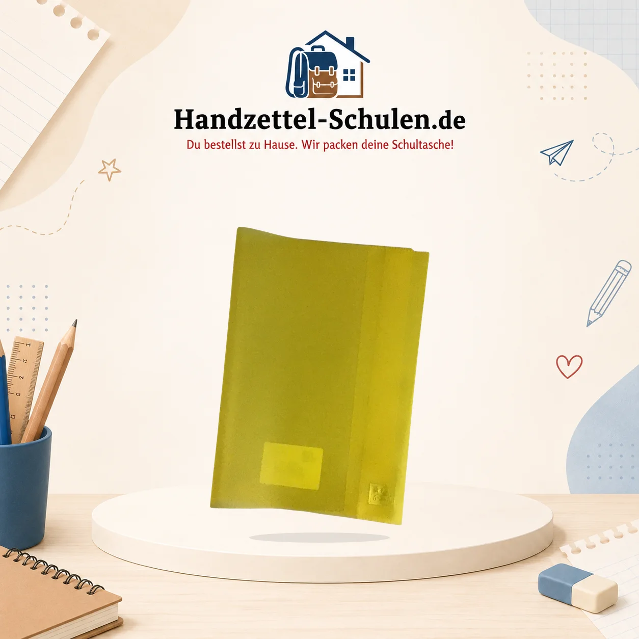 Umschlag A5 gelb als Schulmaterial für Schule und Unterricht