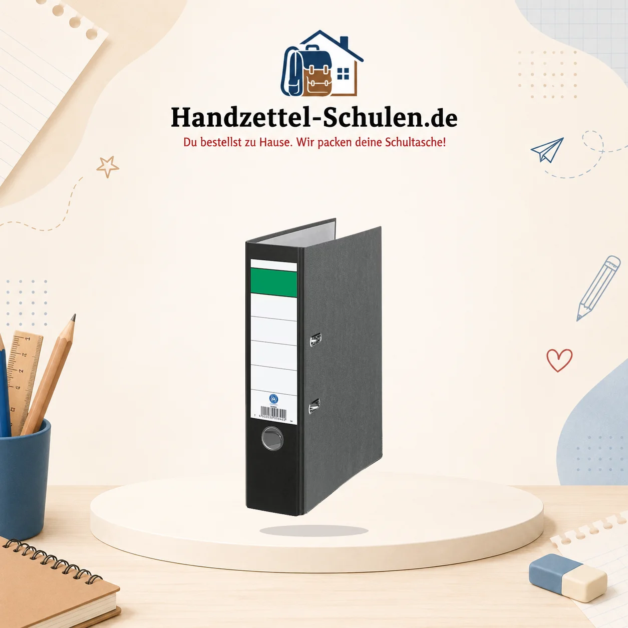 Ordner breit A4 schwarz als Schulmaterial für Schule und Unterricht
