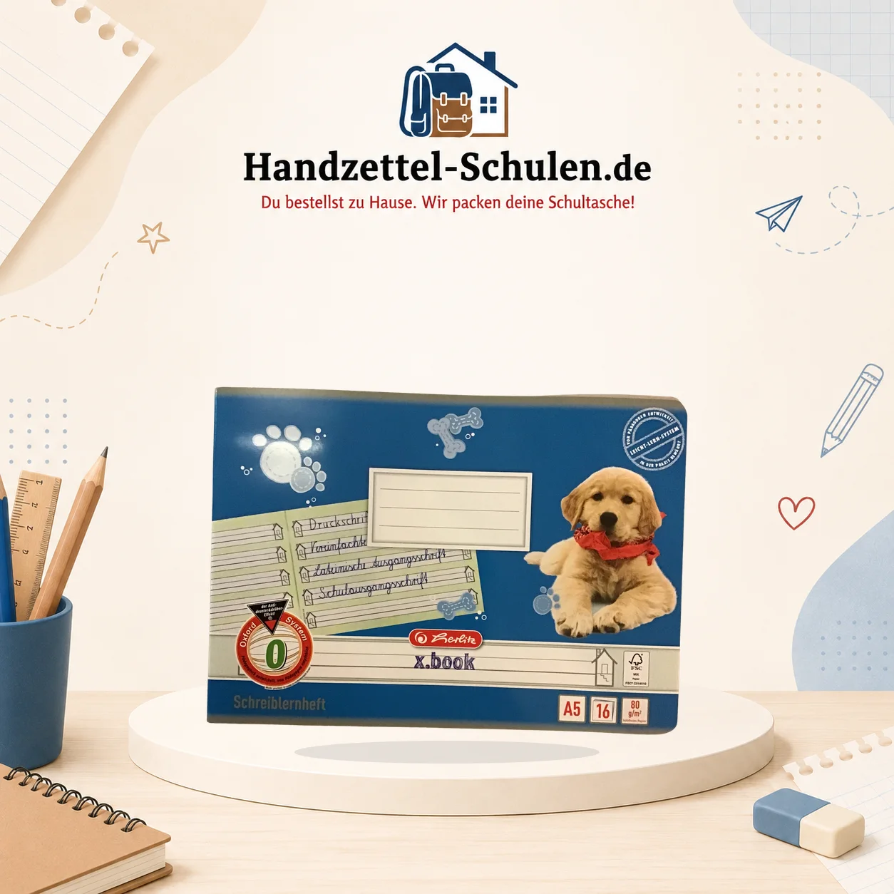 Schreibheft A5 (Lineatur 0) als Schulmaterial für Schule und Unterricht