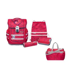 Schulranzenset McNeill AKTION inkl.großer Sporttasche rot Set 5-teilig + extra große Sporttasche inklusive als Schulmaterial…