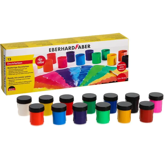 Schulmalfarben gross 13 Deckfarben als Schulmaterial für Schule und Unterricht